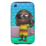 3d Rasta Surfboard Iphone 3 Tough Case