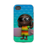 3d Rasta Surfboard Iphone 4 Tough Cover