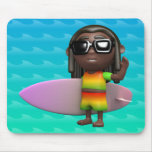 3d Rasta Surfboard Mouse Pads
