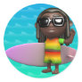 3d Rasta Surfboard Round Stickers