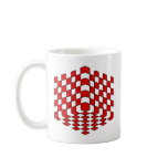 3D Red Cube Optical Illusion Coffee Mugs