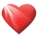 3D Red Love-Heart Romantic Heart-shaped Stickers