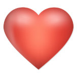 3D Red Love Heart Heart Stickers