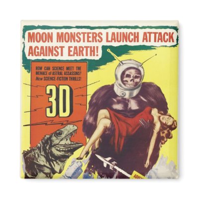 3D ROBOT MOON MONSTER FRIDGE MAGNET by TheTimeCapsule