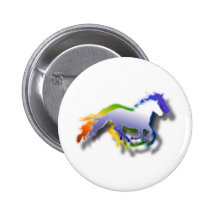 3D Running Horses Pinback Buttons