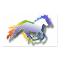 3D Running Horses Rectangular Sticker
