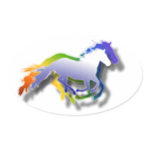 3D Running Horses Sticker
