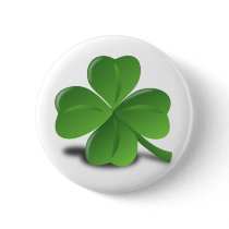 3D Shamrock/Clover Pinback Button