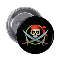 3D Skull and Crossbones Button