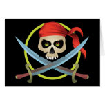 3D Skull and Crossbones Greeting Cards