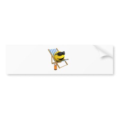 3d-smiley-deckchair bumper sticker by SmileyBalls