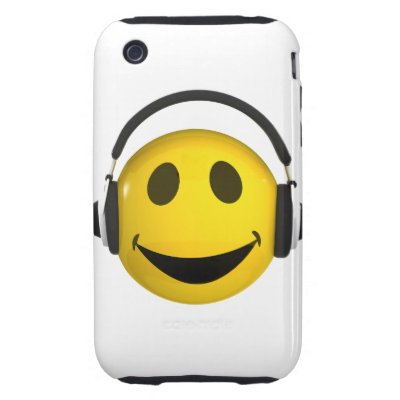3d Smiley Headphones Tough Iphone 3 Cover by SmileyBalls