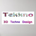 3d techno design 2d posters