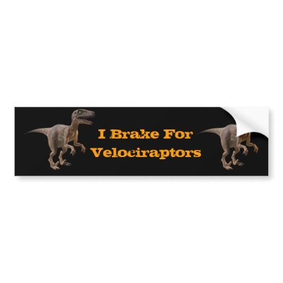 3d Velociraptor Bumper Stickers by HitRender
