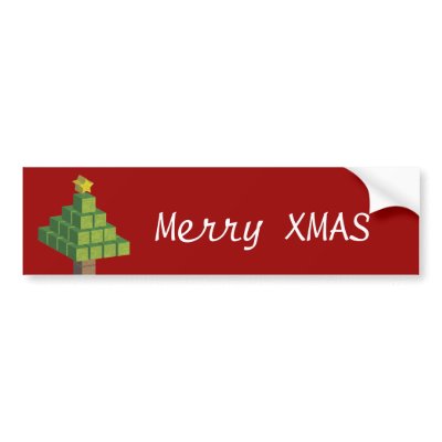 3D XMAS Tree Bumper Stickers by PencilPlus