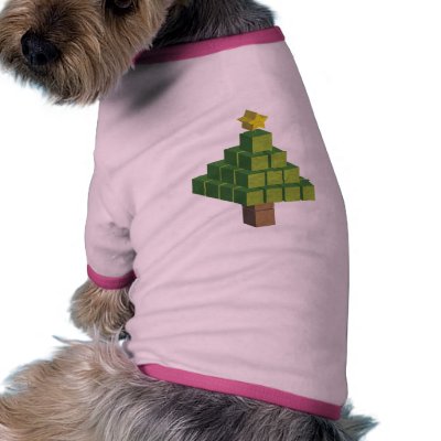 3D XMAS Tree Doggie Tee by PencilPlus