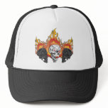 3flaming skulls copy trucker hat