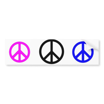 3peace signs bumper sticker by runningjan
