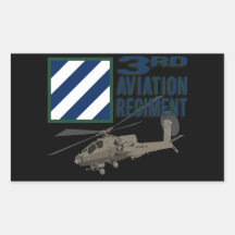 3rd Aviation Regiment Apache Rectangular Stickers