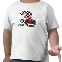 3rd Birthday Boy Personalised Race Car Shirt