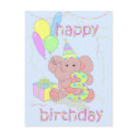 3rd Birthday Elephant Card for Boys postcards