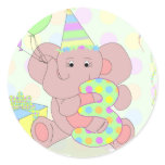3rd Birthday Elephant Sticker