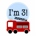 3rd Birthday Fire Truck Cake Topper Photo Cut Outs