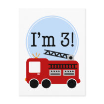 3rd Birthday Firetruck Postcards