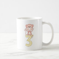 3rd Birthday Monkey (pink) mugs