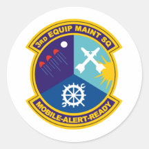 3rd Equipment Maintenance Squadron Round Stickers