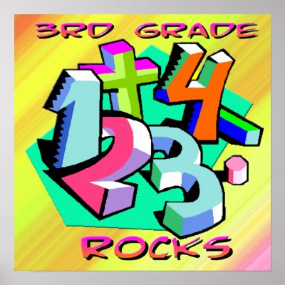 3rd Grade Rocks - Numbers Poster by MindDesignGrafx