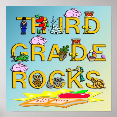 3rd Grade Rocks Poster by MindDesignGrafx