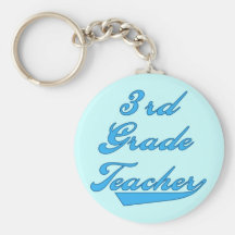 3rd Grade Teacher Blue Tshirts and Gifts Key Chains