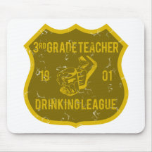 3rd Grade Teacher Drinking League Mouse Mats