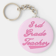3rd Grade Teacher Pink Tshirts and Gifts Key Chains