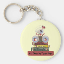 3rd Grade Teacher Tshirts and Gifts Keychains