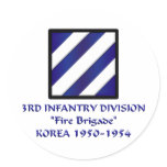 3rd Infantry Division Round Stickers