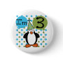 3rd Penguin Birthday Tshirts and Gifts Button