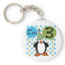 3rd Penguin Birthday Tshirts and Gifts Keychain