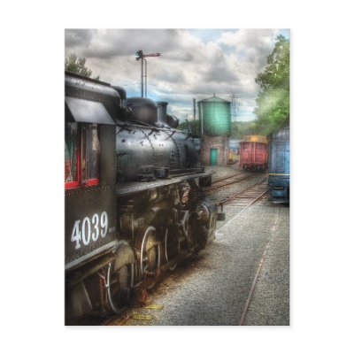 4039 - In the train yard Postcards by suburbanscenes