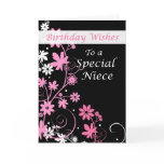 4084 Niece Birthday Wishes Pink and Black