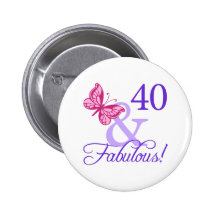 40 And Fabulous Birthday Buttons