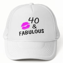 40 and Fabulous (Black and Pink) Hat
