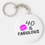 40 and Fabulous (Black and Pink) Key Chain