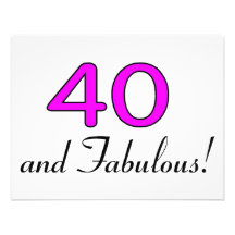 40 And Fabulous Pink Custom Invites