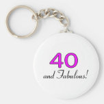 40 And Fabulous Pink Keychain