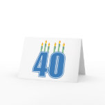 40 Birthday Candles (Blue / Green) Cards