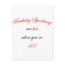40 Birthday Spanking Postcards