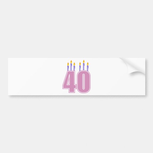 40 Candles (Pink / Purple) Bumper Sticker