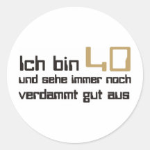 40. Geburtstag Aufkleber
